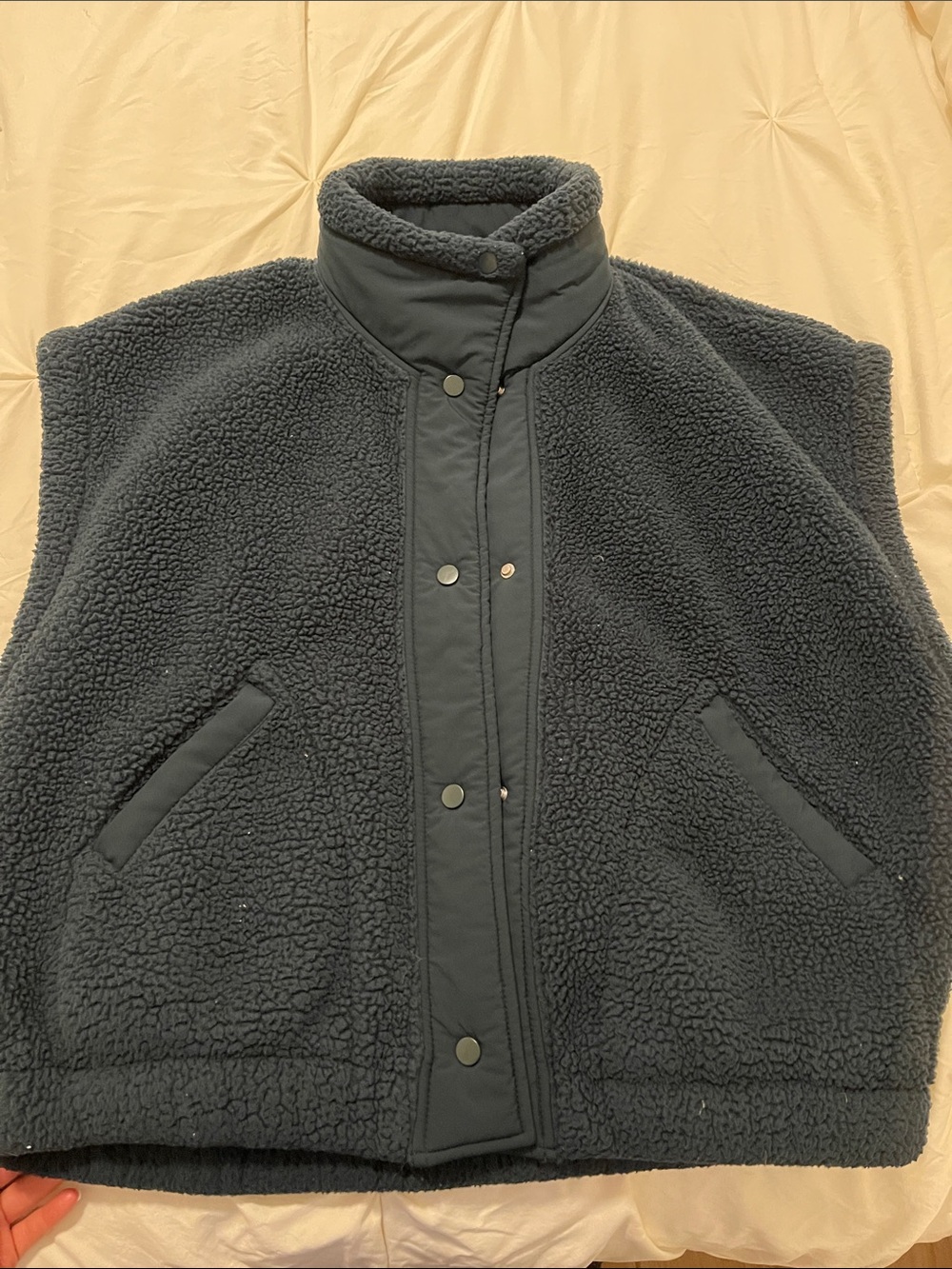 Women’s Dark Teal Sherpa Fleece Jacket Vest